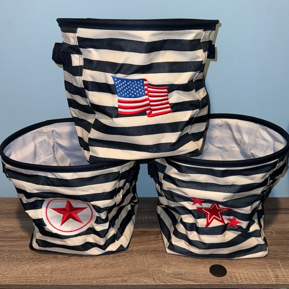 Free shipping set of three mini utility bins.